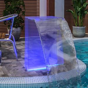 Fontanna basenowa z LED RGB i przyłączami, akryl, 51 cm