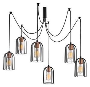 Czarna lampa wisząca z 6 kloszami Opviq lights Pamukkale