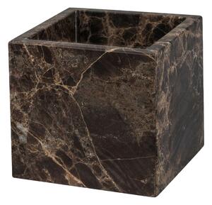 Ciemnobrązowy marmurowy organizer łazienkowy na waciki Marble – Mette Ditmer Denmark