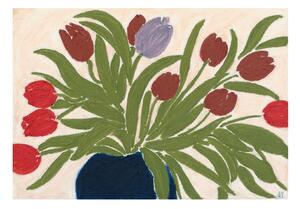 Plakat 70x50 cm Tulips in a Blue Vase – Anine Cecilie Iversen – The Poster Club