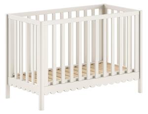 Beżowe łóżeczko z litego drewna sosnowego z regulowaną wysokością 60x120 cm Swingo – Vipack