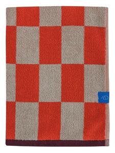 Pomarańczowo-beżowy ręcznik kąpielowy z bawełny organicznej frotte 70x133 cm Retro – Mette Ditmer Denmark
