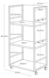 Czarny metalowy regał na kółkach 42x84,5x32 cm Tower – YAMAZAKI