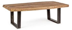 Czarno-naturalny stolik z blatem z drewna akacjowego 70x120 cm Elmer – Bizzotto