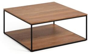 Brązowy stolik z blatem w dekorze orzecha 80x80 cm Yona − Kave Home