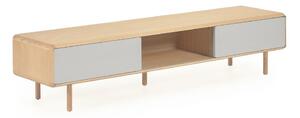 Szaro-naturalna szafka pod TV w dekorze jesionu 180x41x42 cm Anielle – Kave Home