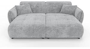 Jasnoszara sofa z tkaniny szenilowej z szezlongiem 252 cm Nelia Big – Ropez