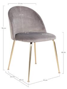Jasnoszare aksamitne krzesła zestaw 2 szt. Geneve – House Nordic