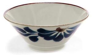 Niebiesko-beżowa porcelanowa miska na ramen 900 ml Flower – Rex London