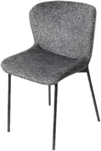 Krzesło do jadalni, obicie z ciemnoszarej tkaniny, nowoczesny design, wygodne, 1 sztuka, do kuchni