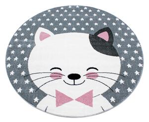 Różowo-szary dywan dziecięcy ø 120 cm Kids – Ayyildiz Carpets
