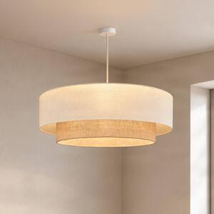 Lampa wisząca Boho Duolla, kremowy / amber, sypialnia, tkanina / materiał / jedwab