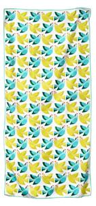 Żółto-niebieski ręcznik z mikrowłókna Rex London Love Birds, 70 x 150 cm