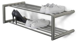 Metalowa wisząca szafka na buty w kolorze srebra 80x23x33,5 cm Soenz – Spinder Design