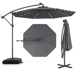 Parasol ogrodowy z wysięgnikiem i oświetleniem LED