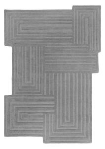 Szary wełniany dywan tkany ręcznie 160x230 cm Zen Rectangles – Flair Rugs