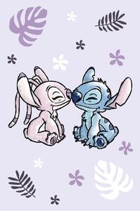 Fioletowy polarowy koc dziecięcy 100x150 cm Lilo a Stitch "Purple" – Jerry Fabrics
