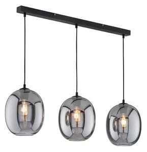 Czarna lampa wisząca ze szklanym kloszem Nayla – Fischer & Honsel