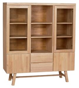 Naturalna witryna z litego drewna dębowego 130x150 cm Brooklyn – Rowico