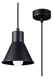 Czarna lampa wisząca z metalowym kloszem 14x14 cm Martina – Sollux