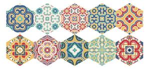 Zestaw 10 naklejek na podłogę Ambiance Floor Stickers Hexagons Lorena, 40x90 cm