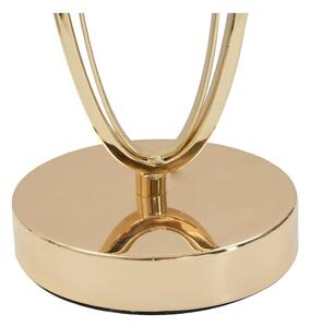 Biała lampa stołowa z konstrukcją w złotym kolorze Mauro Ferretti Glam Flush