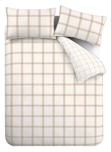 Beżowa bawełniana pościel dwuosobowa 200x200 cm Oxton Check – Bianca