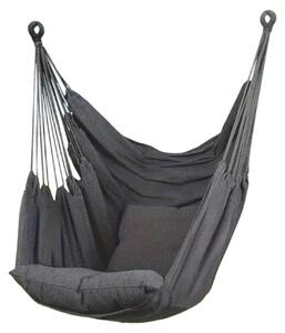 Hanging chair do użytku zewnętrznego, wykonany z ekologicznej bawełny, z poduszką siedziska, idealny do ogrodu i balkonu