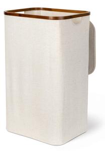 Kremowy tekstylny kosz na pranie Bamboo/Linen – Bigso