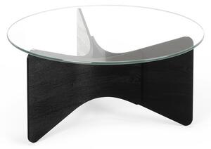 Czarny okrągły stolik ze szklanym blatem 87x87 cm Madera – Umbra
