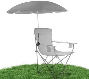 Parasol do krzeseł z ochroną UV 50+, średnica 120 cm, kolor: szary, idealny na camping