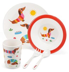 Zestaw naczyń dla dzieci 5 szt. Sunny Sausage Dog – Rex London