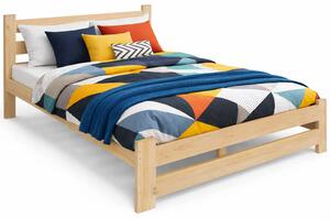 Dwuosobowe łóżko sosnowe ze stelażem 180x200 E4-F77