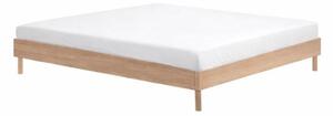 Łóżko dwuosobowe z litego drewna dębowego bez zagłówka i stelaża w naturalnym kolorze 180x200 cm Forrest – Vipack
