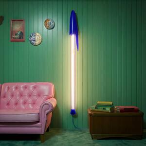 SELETTI Lampa wisząca LED BIC, niebieska, długość 173 cm BIC, niebieski, salon / jadalnia, tworzywo sztuczne, design
