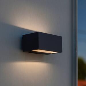 LUTEC Kinkiet zewnętrzny GEMINI, aluminiowy / szary / cynkowy, aluminium, nowoczesny
