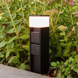 LUTEC Lampa ogrodowa stojąca MAINS, czarny, aluminium, nowoczesny