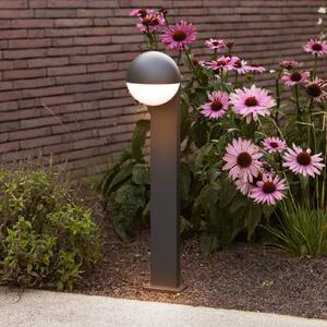 LUTEC Słupek oświetleniowy LOOMA, ciemnoszara, wysokość 70 cm, metal, IP54, E27 możliwość ściemniania, aluminiowy / szary / cynkowy, aluminium, nowoczesny