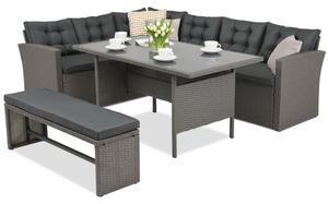 Meble ogrodowe z technorattanu Latina Garden Point antracyt