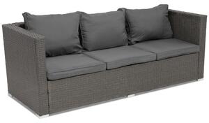 Technorattanowa sofa 3 osobowa Roma Garden Point antracyt