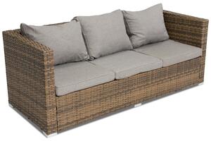Technorattanowa sofa 3 osobowa Roma Garden Point brązowa