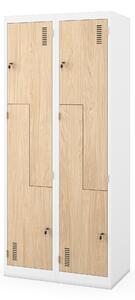 Szafa ubraniowa typu L JULIA, 800 x 1850 x 450 mm, Eco Design: biała/dąb sonoma
