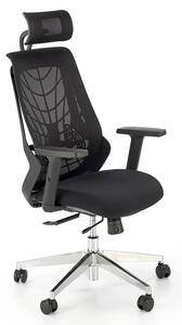 Czarny ergonomiczny fotel obrotowy z regulacją wysokości siedziska L9-E83