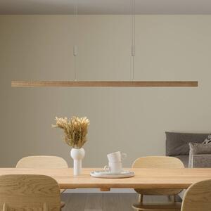Lampa wisząca Nora Quitani, możliwość ściemniania, jasne drewno, salon / jadalnia, drewno, nowoczesny