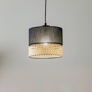 TK Lighting Żyrandol Paglia czarny/rattan 1-punktowy 20 cm