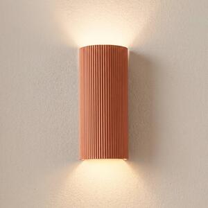Kinkiet Colja Lindby, możliwość ściemniania, terracotta, salon / jadalnia, gips / glina, nowoczesny