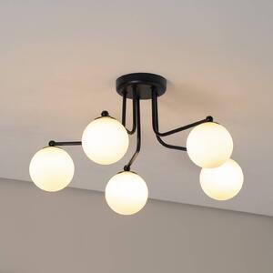 SOLLUX LIGHTING Lampa sufitowa Astral, czarna, długość 64 cm, stal/szkło