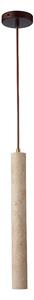 Travertino - lampa wisząca 45 cm cylindryczny trawertyn minimalistyczny czarny