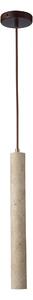Travertino - lampa wisząca 45 cm cylindryczny trawertyn minimalistyczny czarny