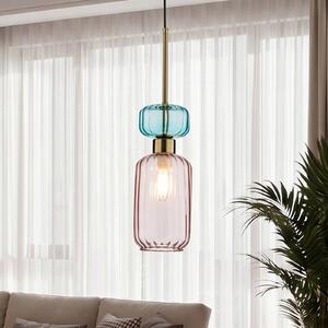 Lampa wisząca Molly Milagro Lighting, możliwość ściemniania, fioletowy / różowy / bladoróżowy, salon / jadalnia, szkło, nowoczesny
